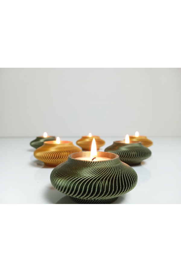 Spiral Tasarımlı LED Mumluk (3’lü Set)
