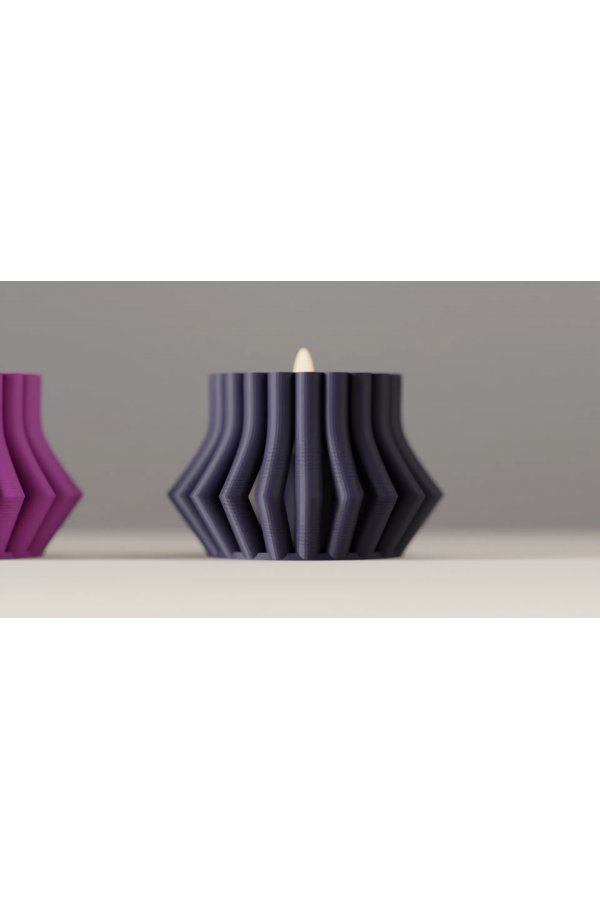 Kıvrımlı Halat Desenli Mumluk Seti (3’lü) – Doğal Tealight Standları